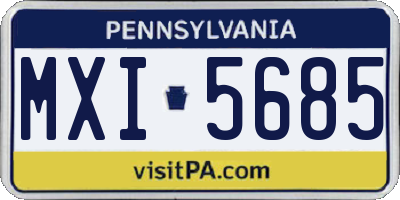PA license plate MXI5685