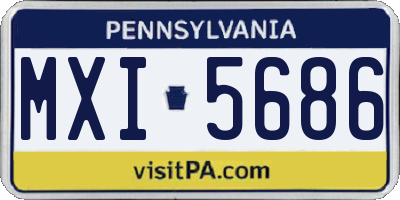 PA license plate MXI5686