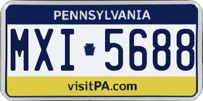 PA license plate MXI5688