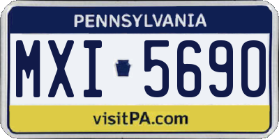 PA license plate MXI5690