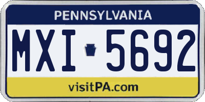 PA license plate MXI5692