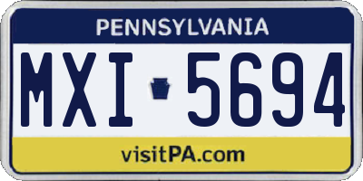 PA license plate MXI5694
