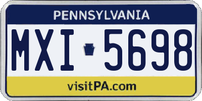 PA license plate MXI5698
