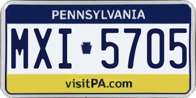 PA license plate MXI5705