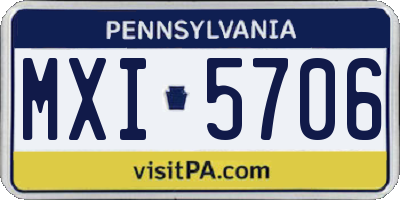 PA license plate MXI5706