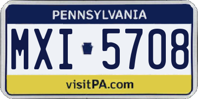 PA license plate MXI5708