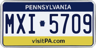 PA license plate MXI5709