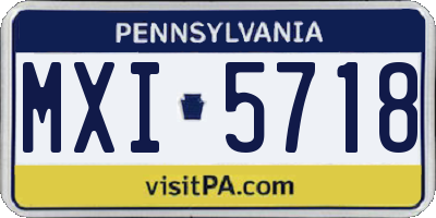 PA license plate MXI5718