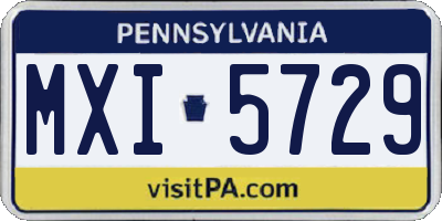 PA license plate MXI5729