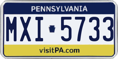 PA license plate MXI5733