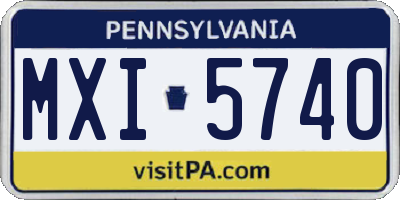 PA license plate MXI5740