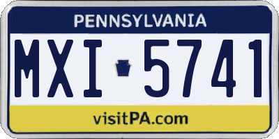 PA license plate MXI5741