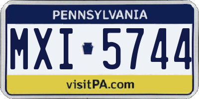 PA license plate MXI5744