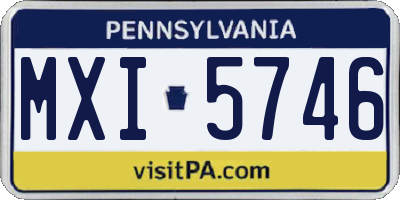 PA license plate MXI5746