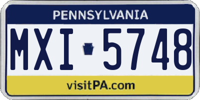PA license plate MXI5748