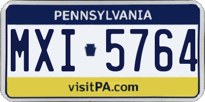 PA license plate MXI5764