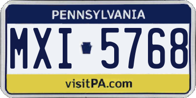 PA license plate MXI5768