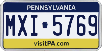 PA license plate MXI5769