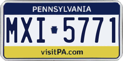 PA license plate MXI5771