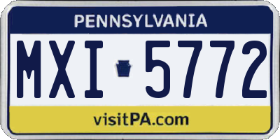 PA license plate MXI5772