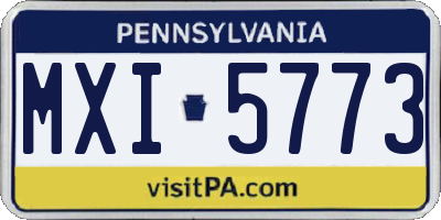 PA license plate MXI5773