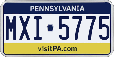PA license plate MXI5775