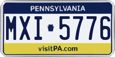 PA license plate MXI5776