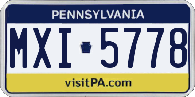 PA license plate MXI5778