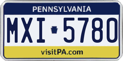 PA license plate MXI5780