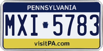 PA license plate MXI5783