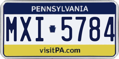 PA license plate MXI5784