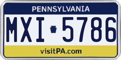 PA license plate MXI5786