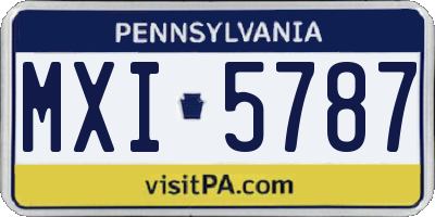 PA license plate MXI5787