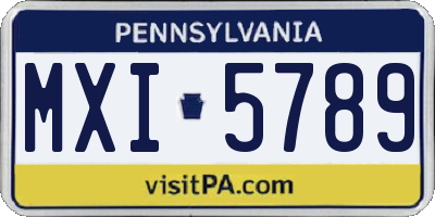 PA license plate MXI5789