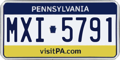 PA license plate MXI5791