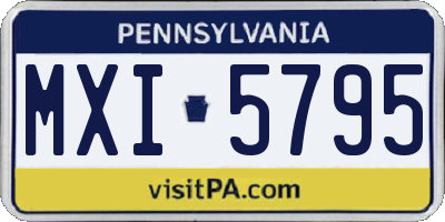 PA license plate MXI5795