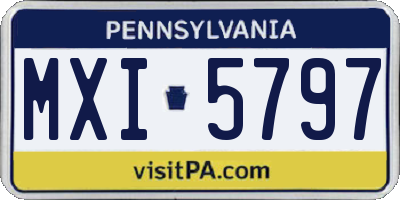 PA license plate MXI5797