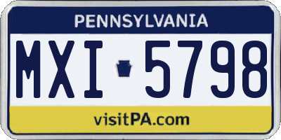 PA license plate MXI5798
