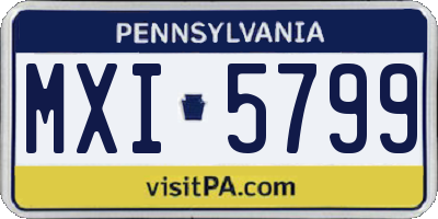 PA license plate MXI5799