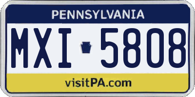 PA license plate MXI5808