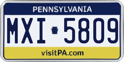 PA license plate MXI5809