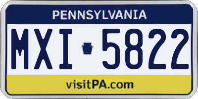PA license plate MXI5822