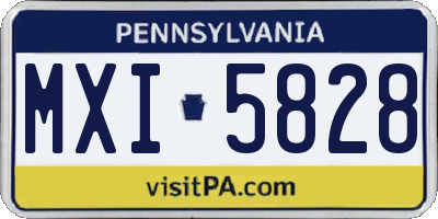 PA license plate MXI5828