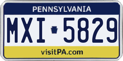 PA license plate MXI5829
