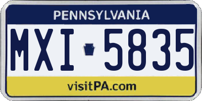PA license plate MXI5835