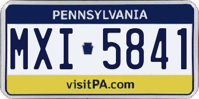 PA license plate MXI5841