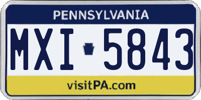 PA license plate MXI5843