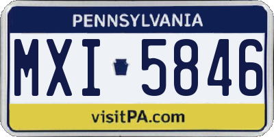 PA license plate MXI5846