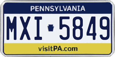 PA license plate MXI5849