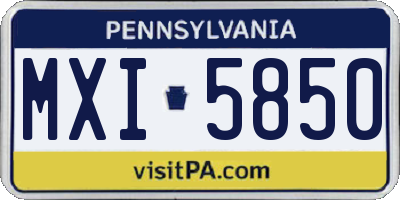 PA license plate MXI5850
